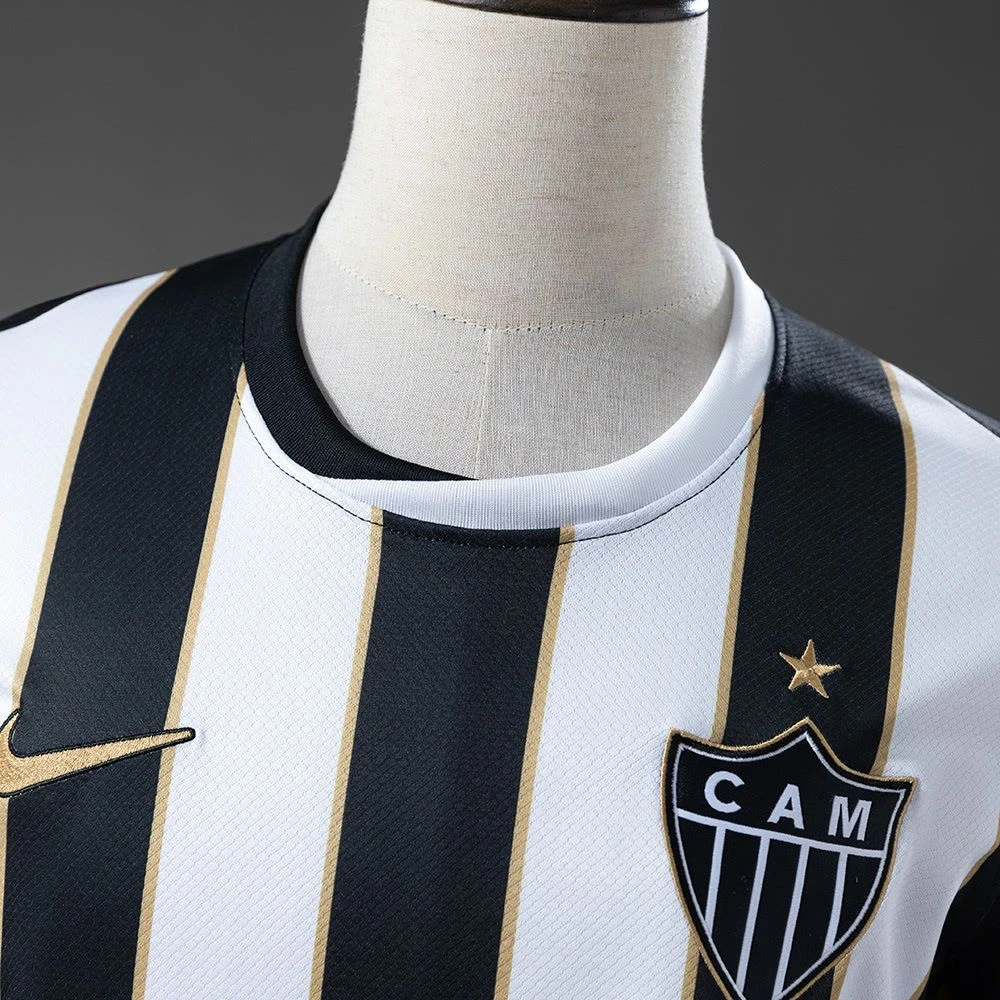 Camisa Atlético Mineiro I 26/27 - Torcedor Nike Masculina - Preta e branca com listras douradas  - 3