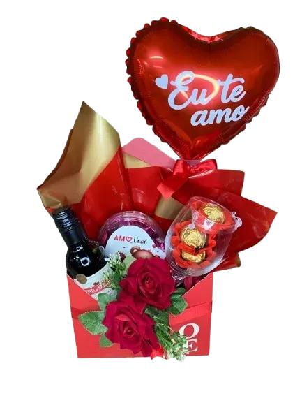 Box carta com vinho 
