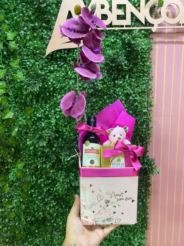 Box orquidea mini vinho 