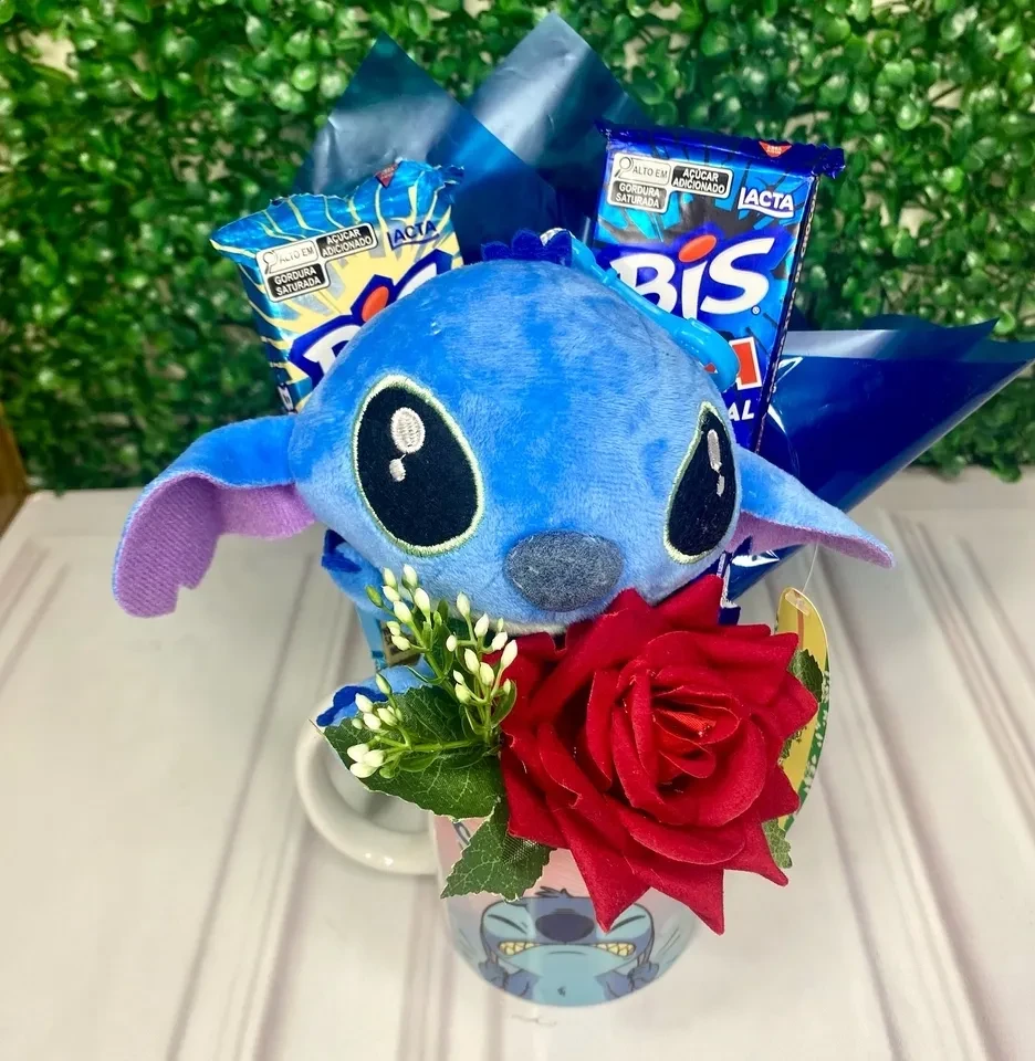 Caneca Stitch namorados Com Você e Sem Você - 2