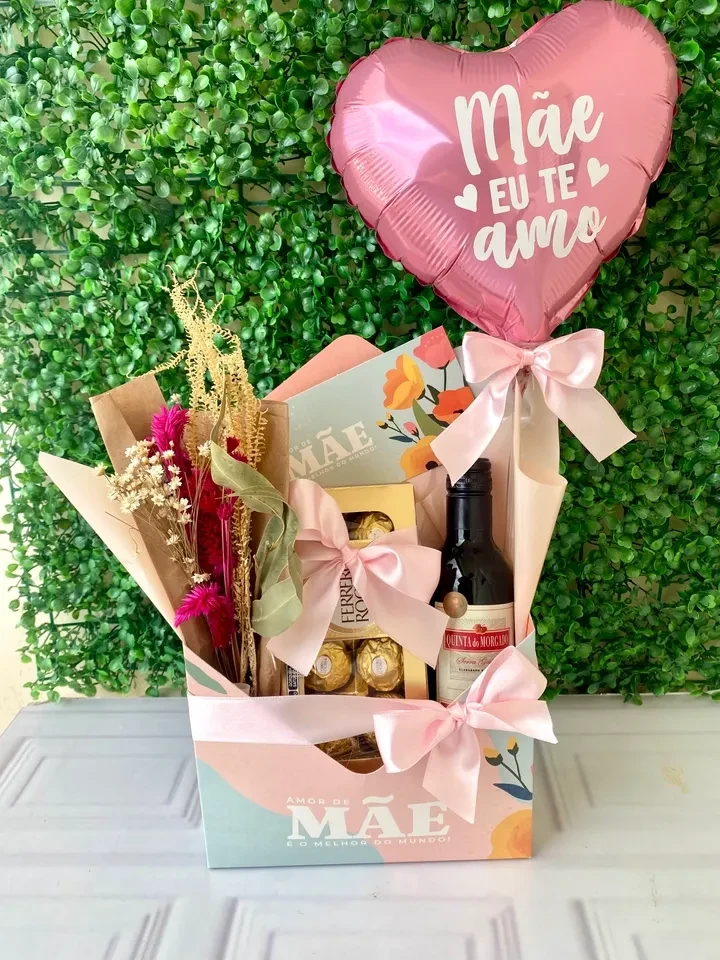 Caixa carta com mini vinho  - 2