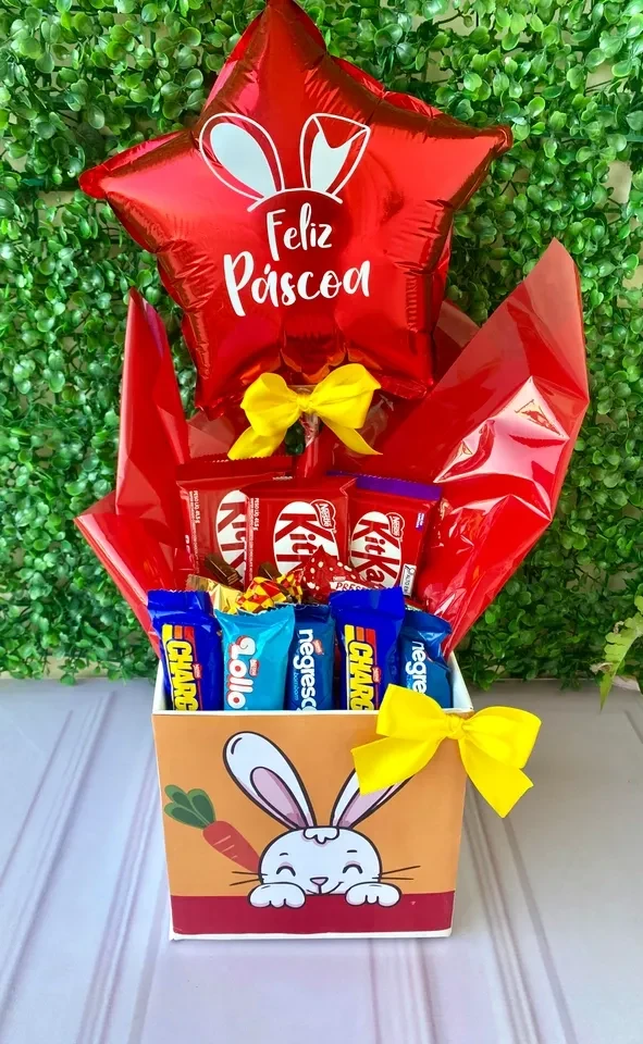 Cesta pascoa  com balao  - 2