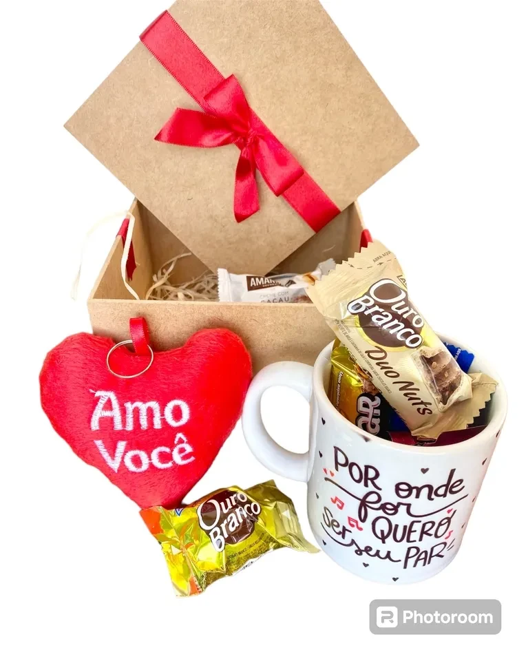 Cesta Box mdf decorada com caneca tematica  - 5