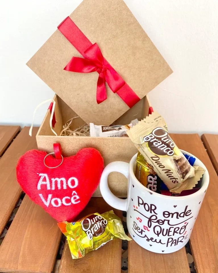Cesta Box mdf decorada com caneca tematica  - 4