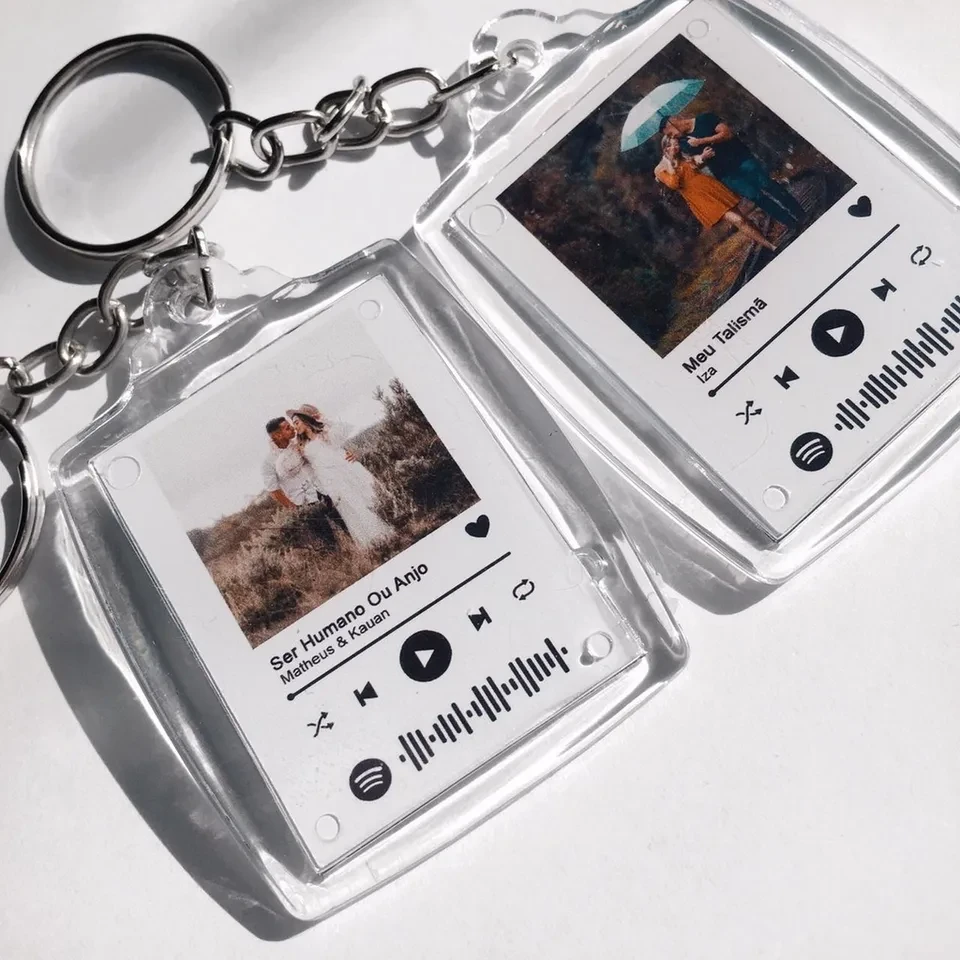 Chaveiro personalizado com foto ou código Spotify - 1