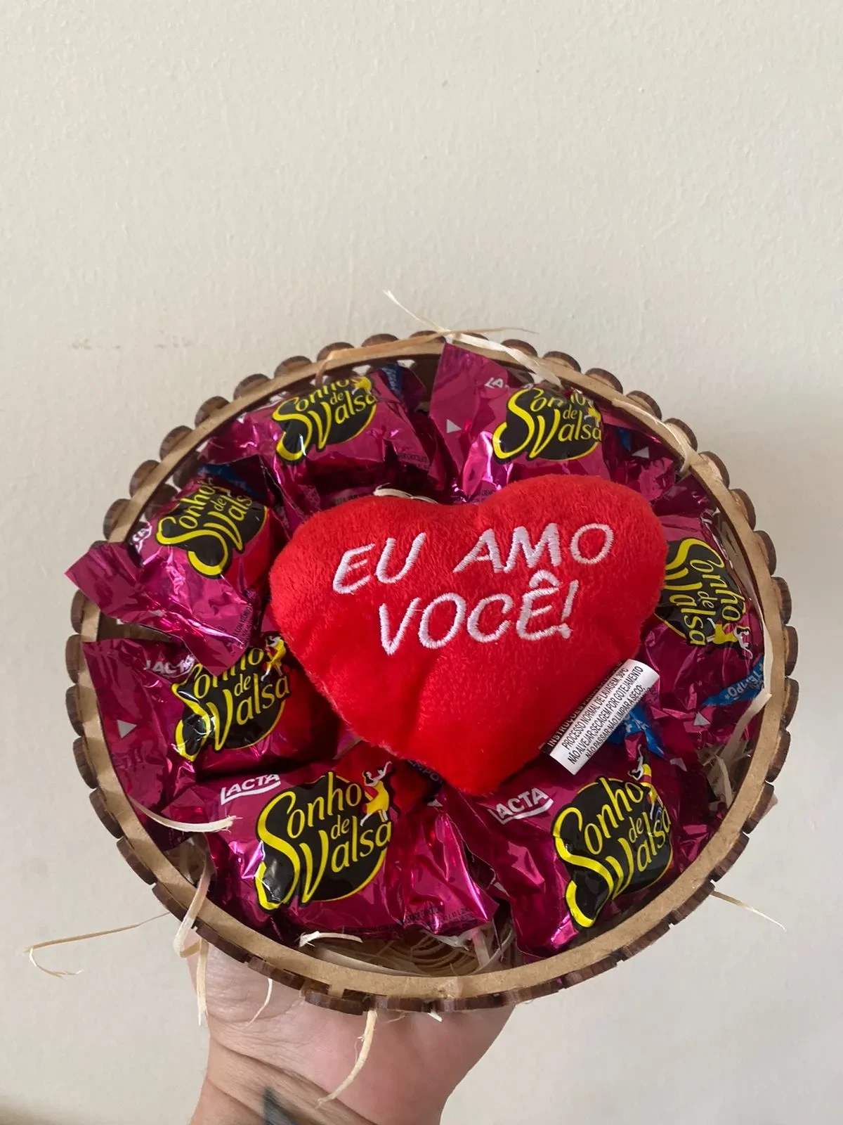 Cesta coração ou redonda  com ursinhoTam P - 3