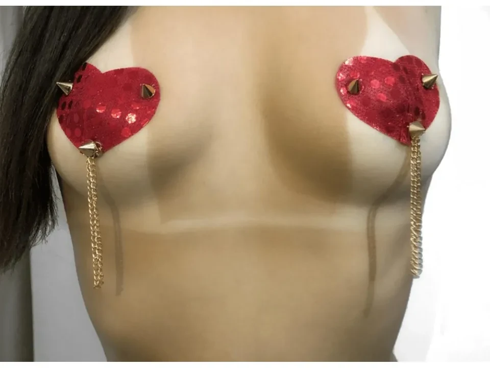 Nipple Adesivo Coração e Corrente - 1