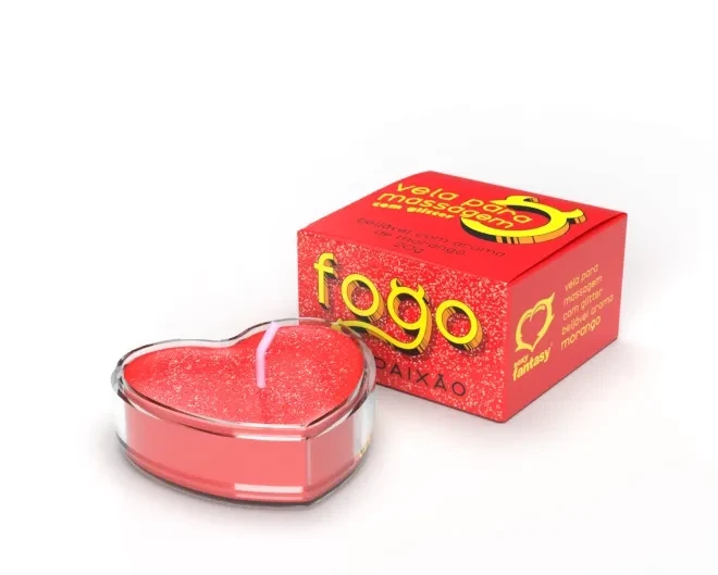 Vela Fogo da Paixão com Glitter Morango - 2
