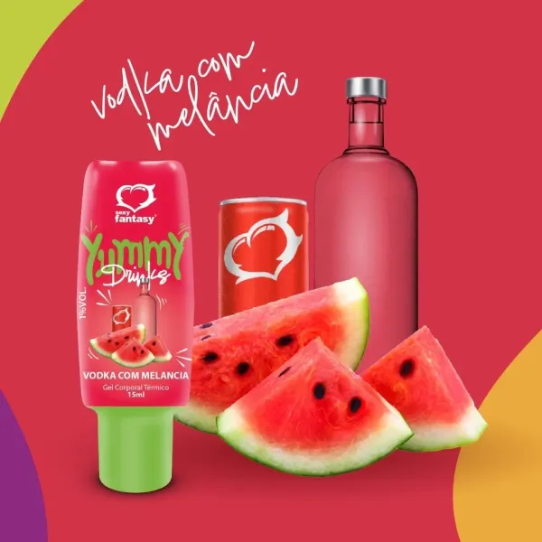 Gel Oral Yummy Drink Melancia c/ Vodka 15ml