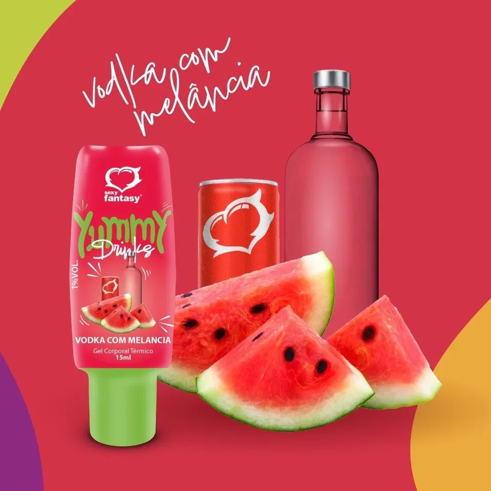 Gel Oral Yummy Drink Melancia c/ Vodka 15ml - 1