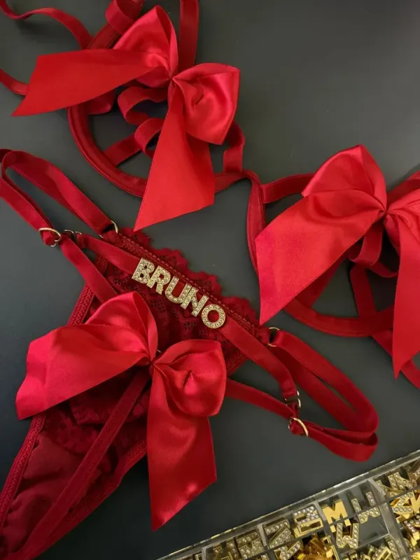 Conjunto laço P ao GG premium vermelho 
