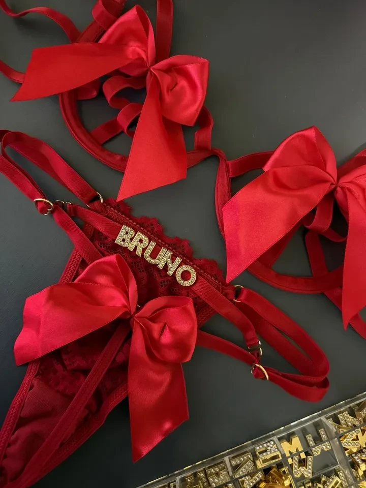 Conjunto laço P ao GG premium vermelho  - 1