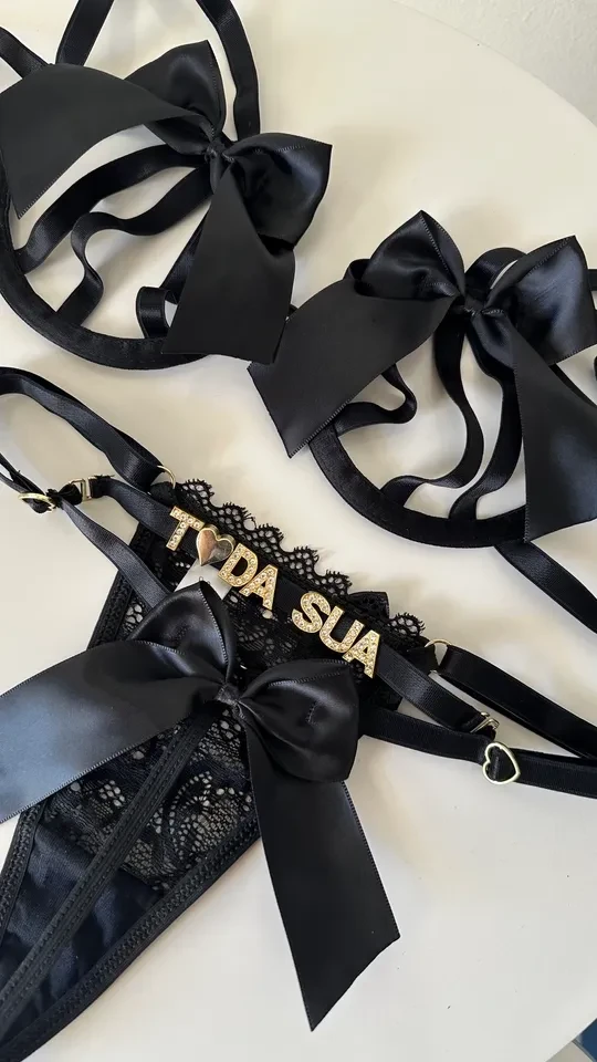 Conjunto laço P ao GG premium preto  - 2