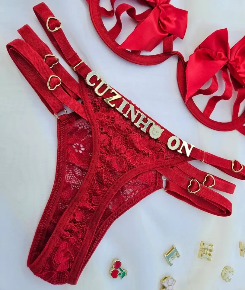 Conjunto P ao GG calcinha 3 tiras - vermelho  - 4