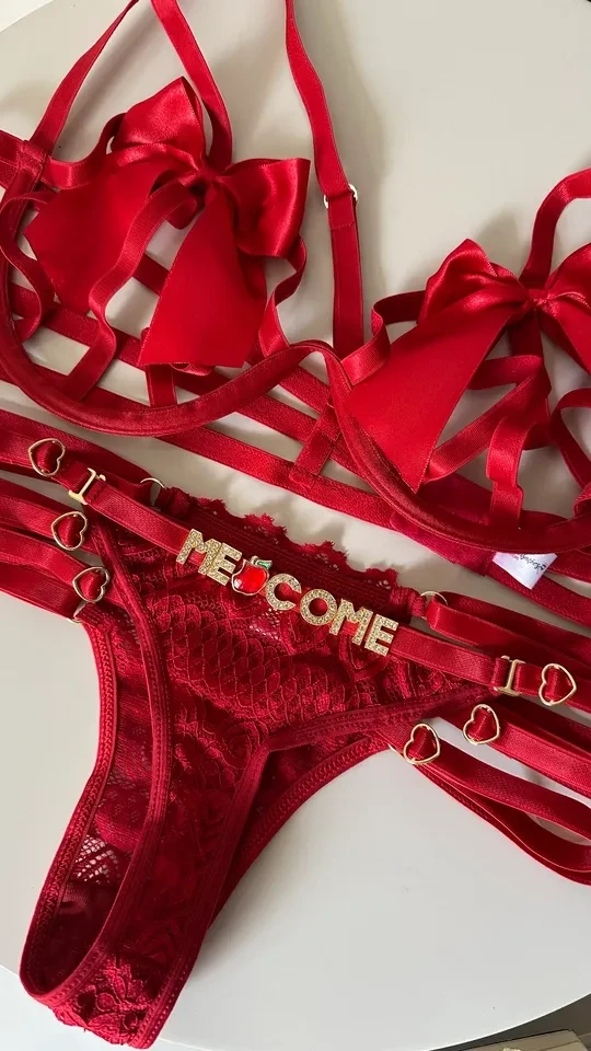 Conjunto P ao GG calcinha 3 tiras - vermelho  - 2