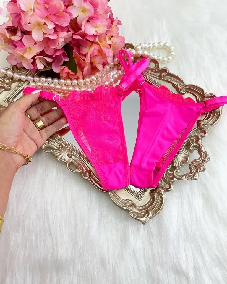 Calcinha pétala - pink neon - 1