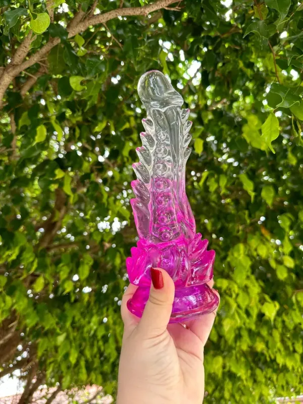Protése 22x4cm com ventosa rosa com transparente
