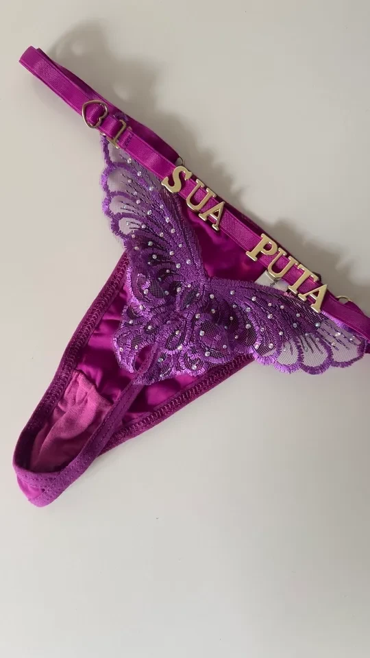 Calcinha 36 ao 48 personalizavél borboleta - roxa - 1