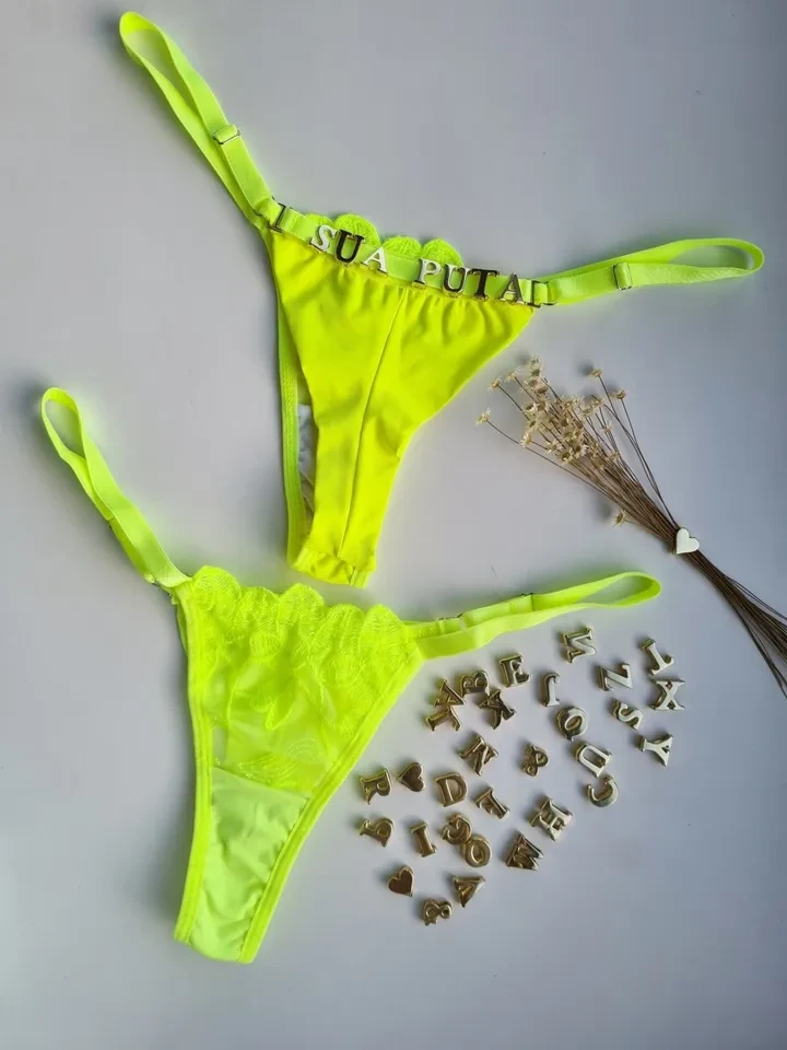 Calcinha 34 ao 42 personalizável - verde neon - 1