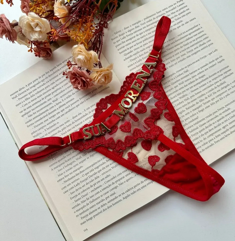 Calcinha 36 ao 48 personalizavel - coração nude - 1