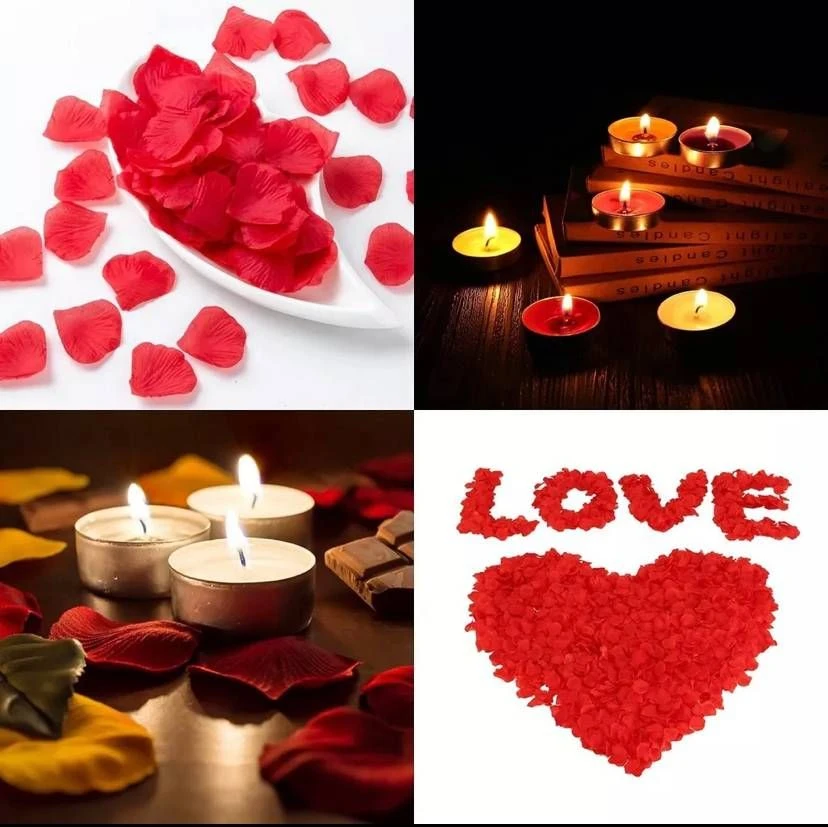 Kit decoração romântica - 100 pétalas e 5 velas  - 2