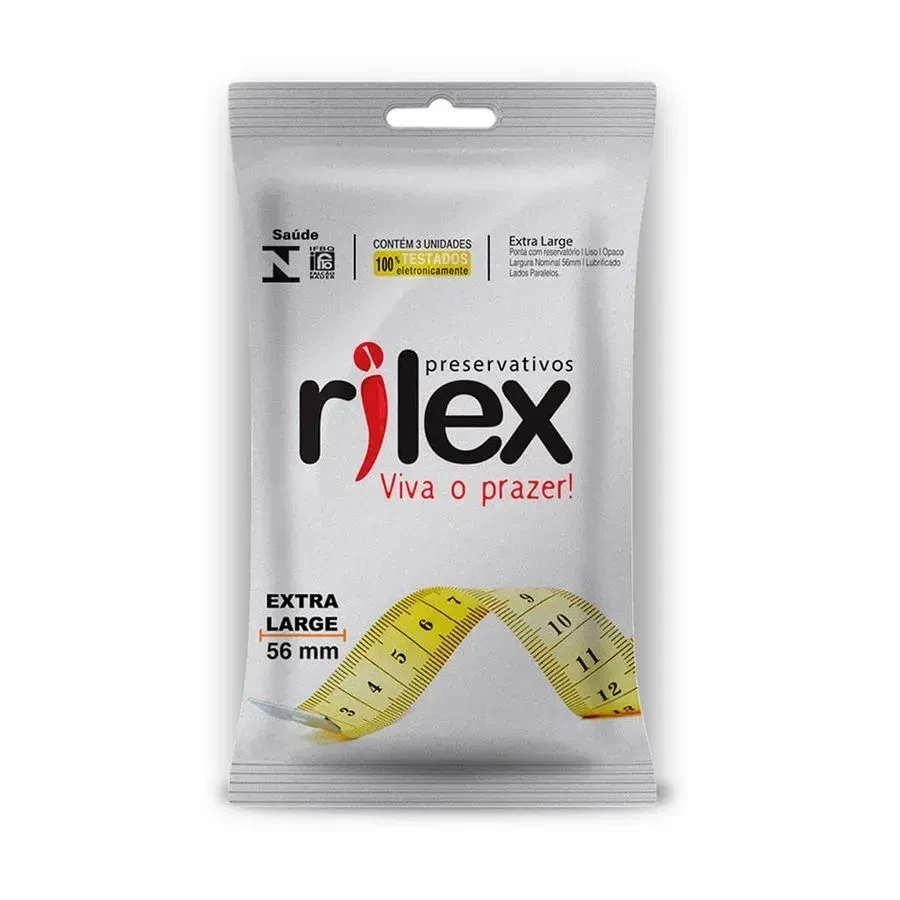 PRESERVATIVO LUBRIFICADO EXTRA LARGE 3 UNIDADES RILEX - 1