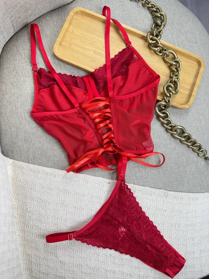 Conjunto M e G Corset - vermelho  - 2