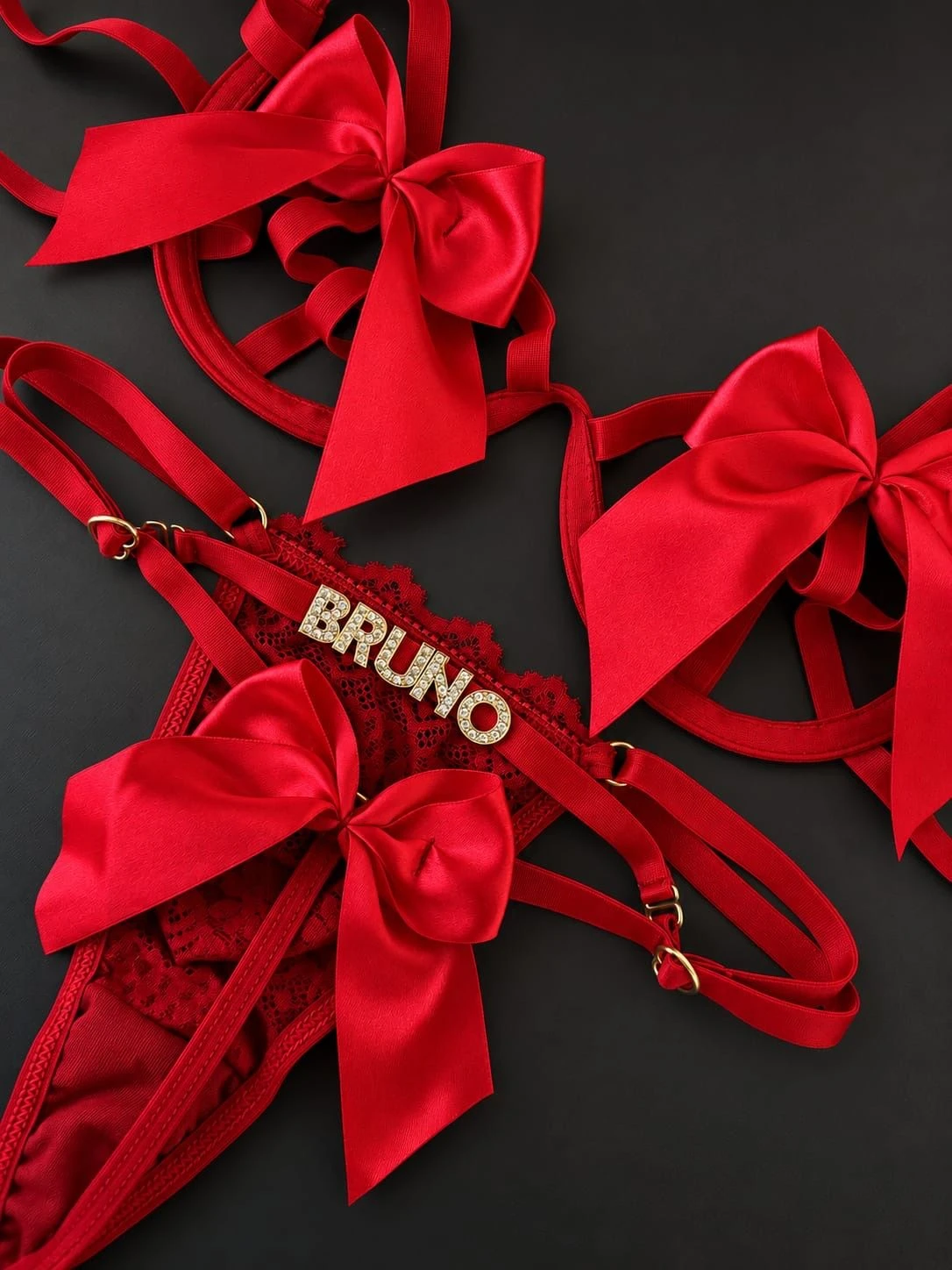 Conjunto laço P ao GG premium vermelho  - 1