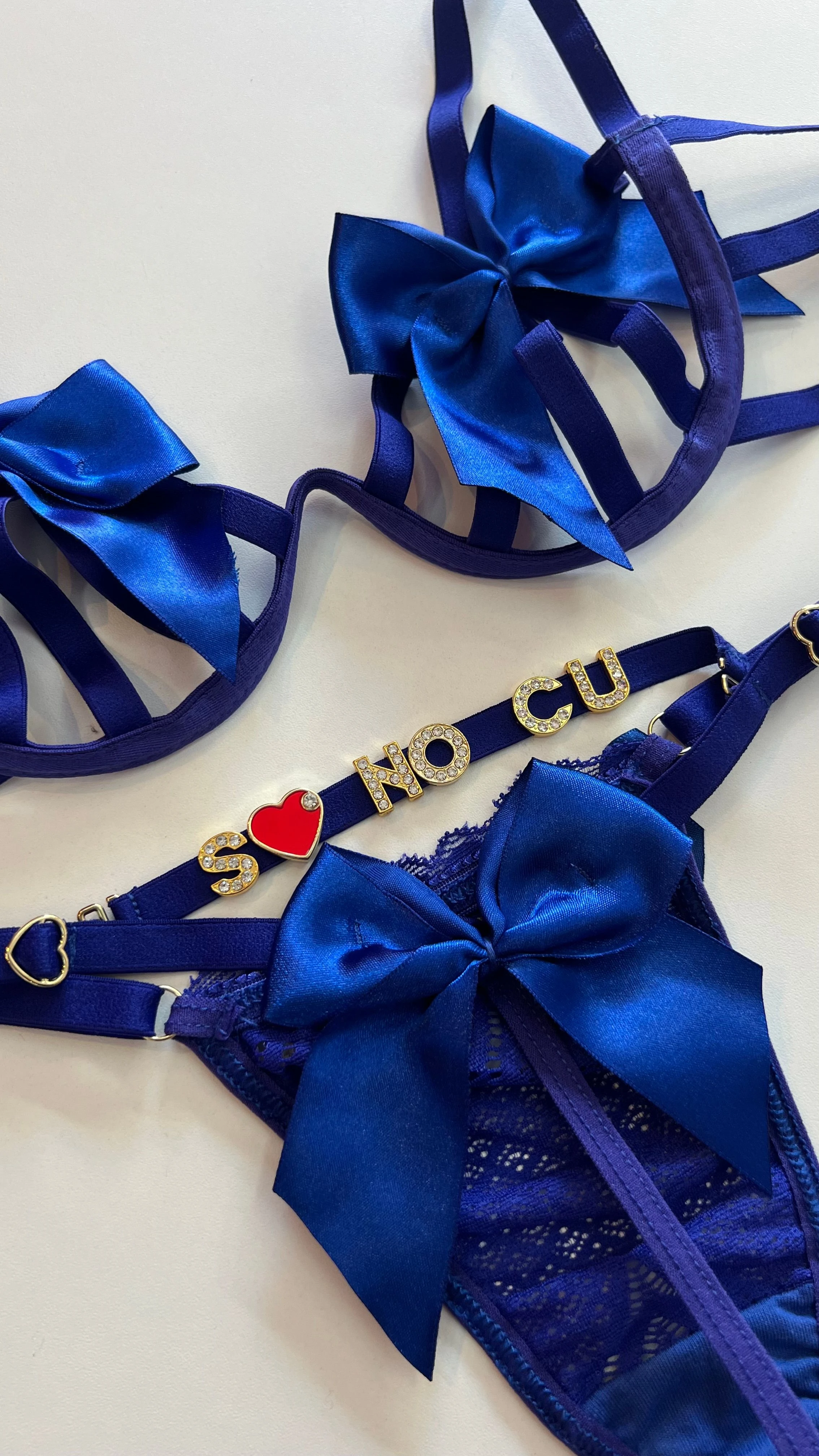 Conjunto laço P ao GG premium azul  - 1
