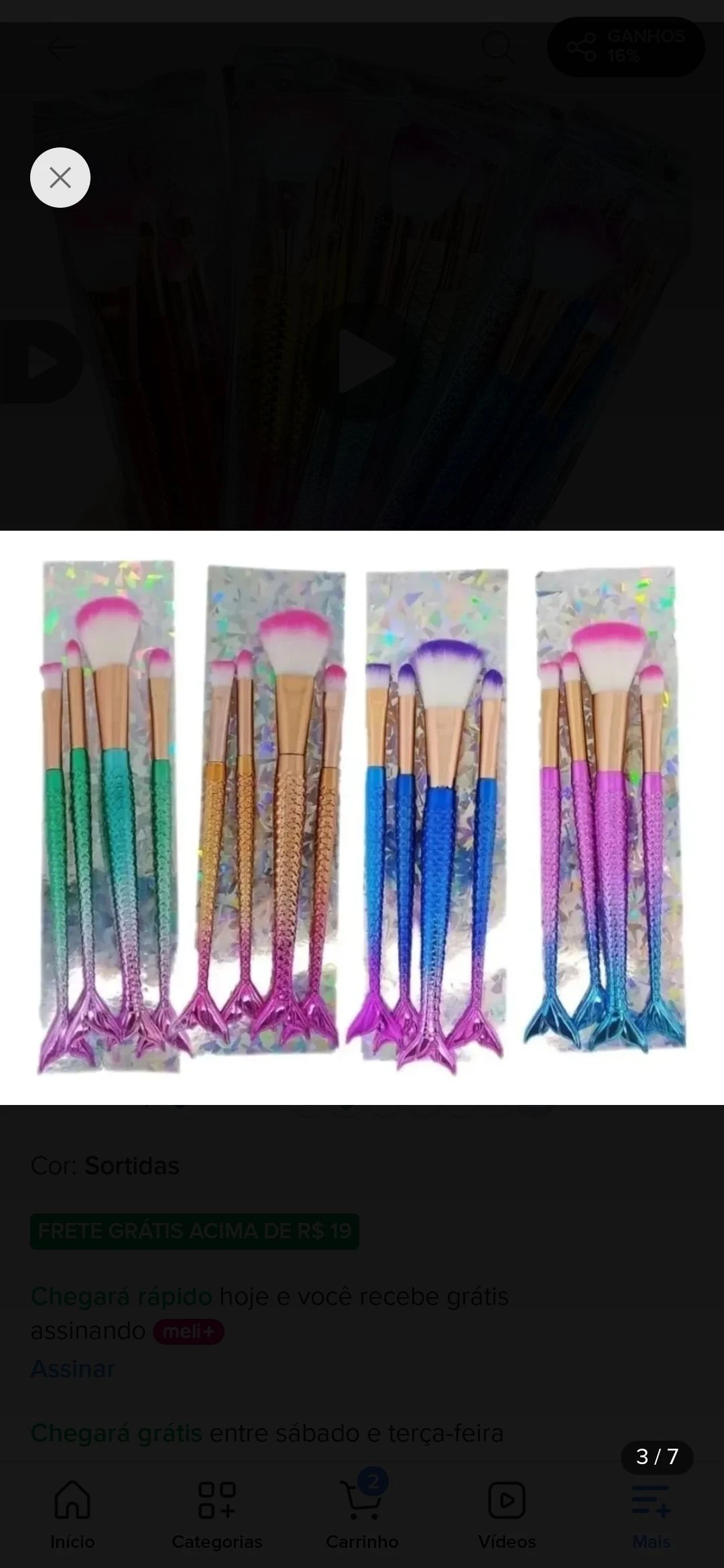 Kit pincel sereia  - 3