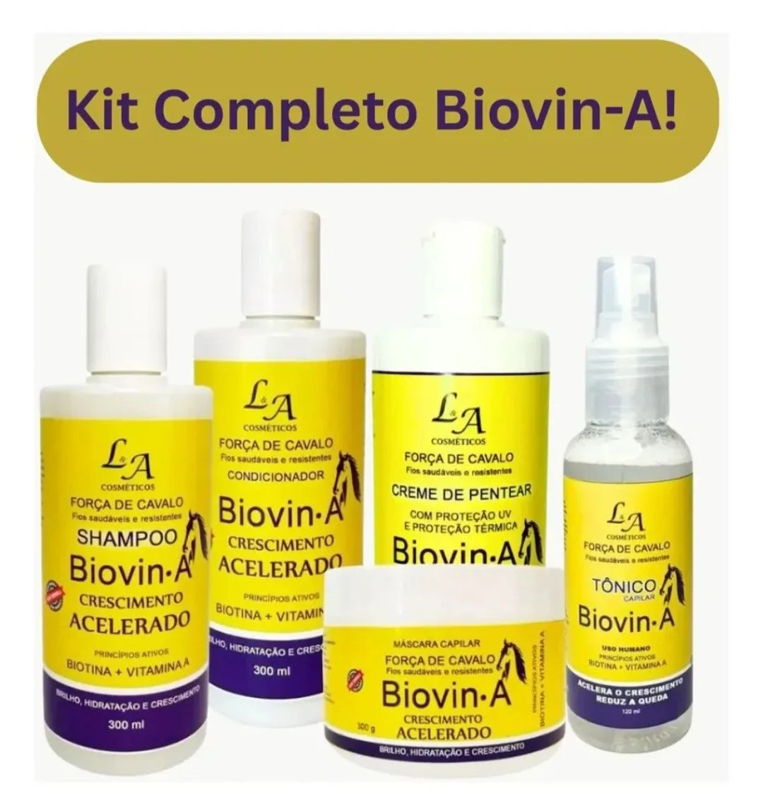 Kit Capilar Completo Biovin-A - Crescimento Acelerado (5 Itens) 💛🐎 - 2
