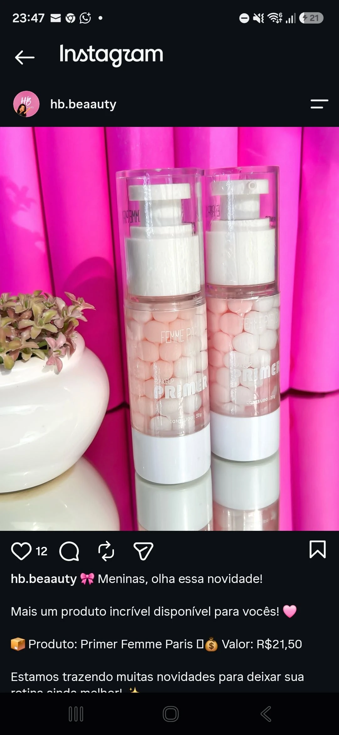 Primer em Pérolas Femme Paris! 💖 - 2