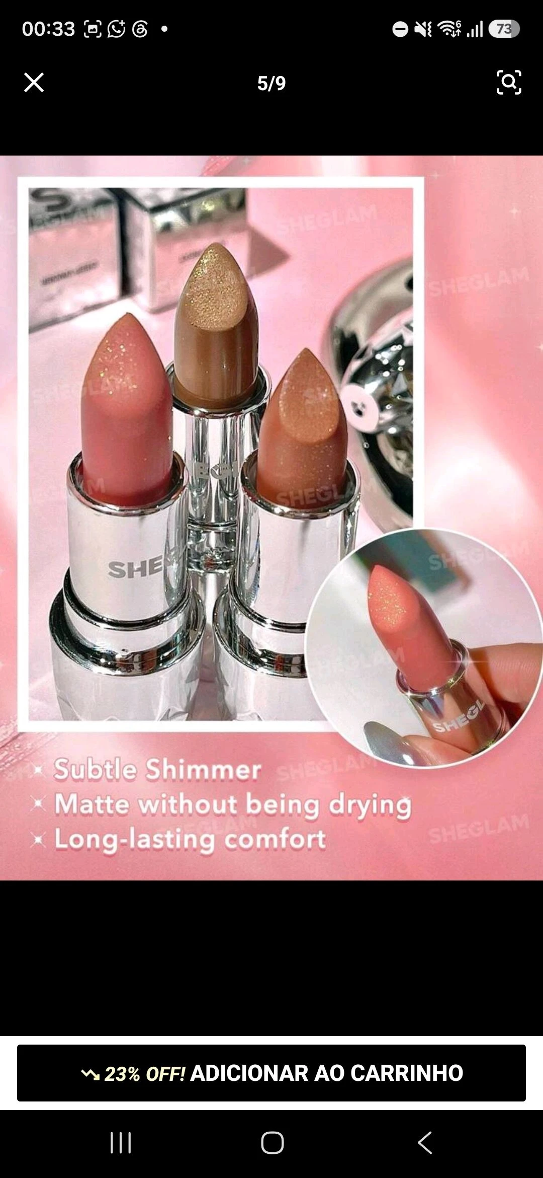 Batom de Veludo Starlight Sheglam (Cor: Beach Babe)! - 6