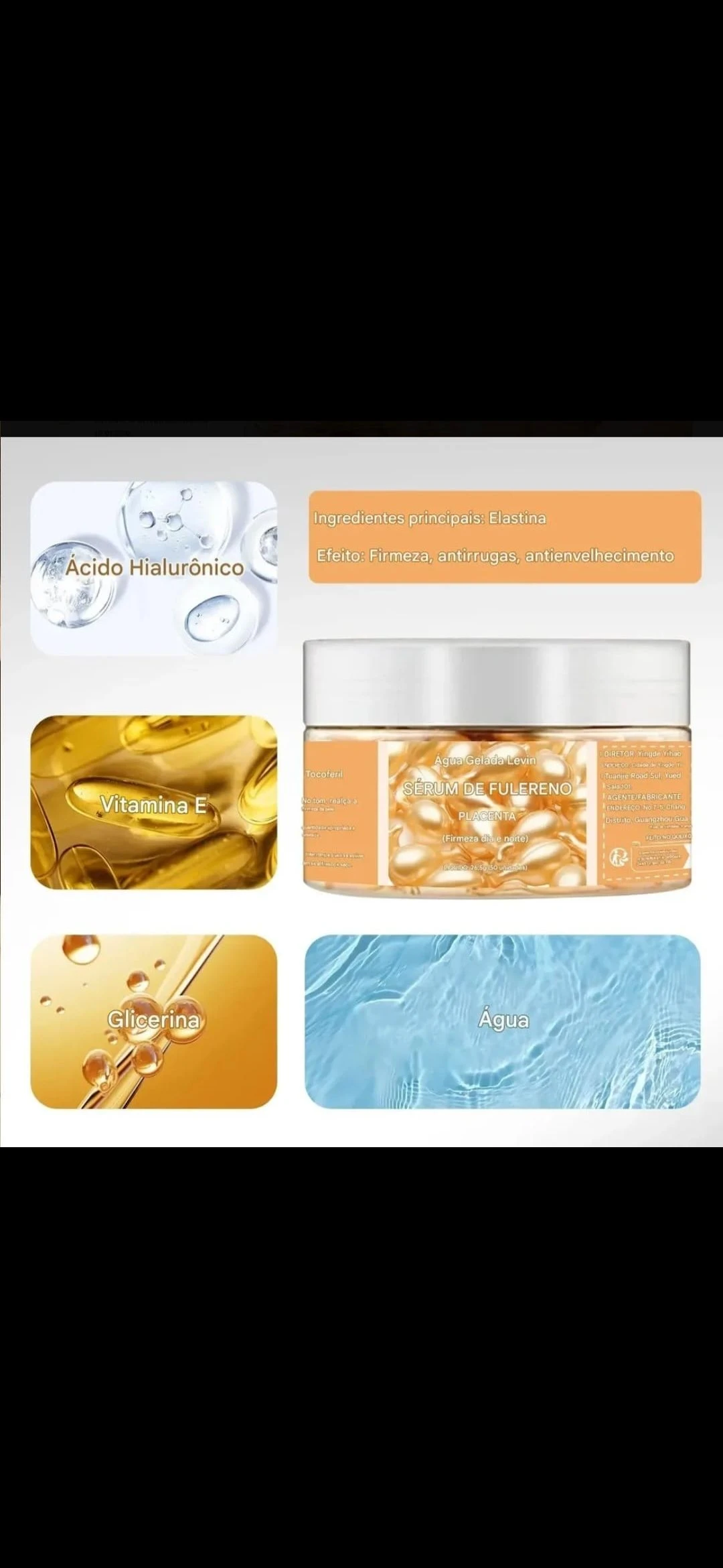 Sérum Facial em Cápsulas Placenta & Fullerene (50 Unidades) 💜✨ - 3