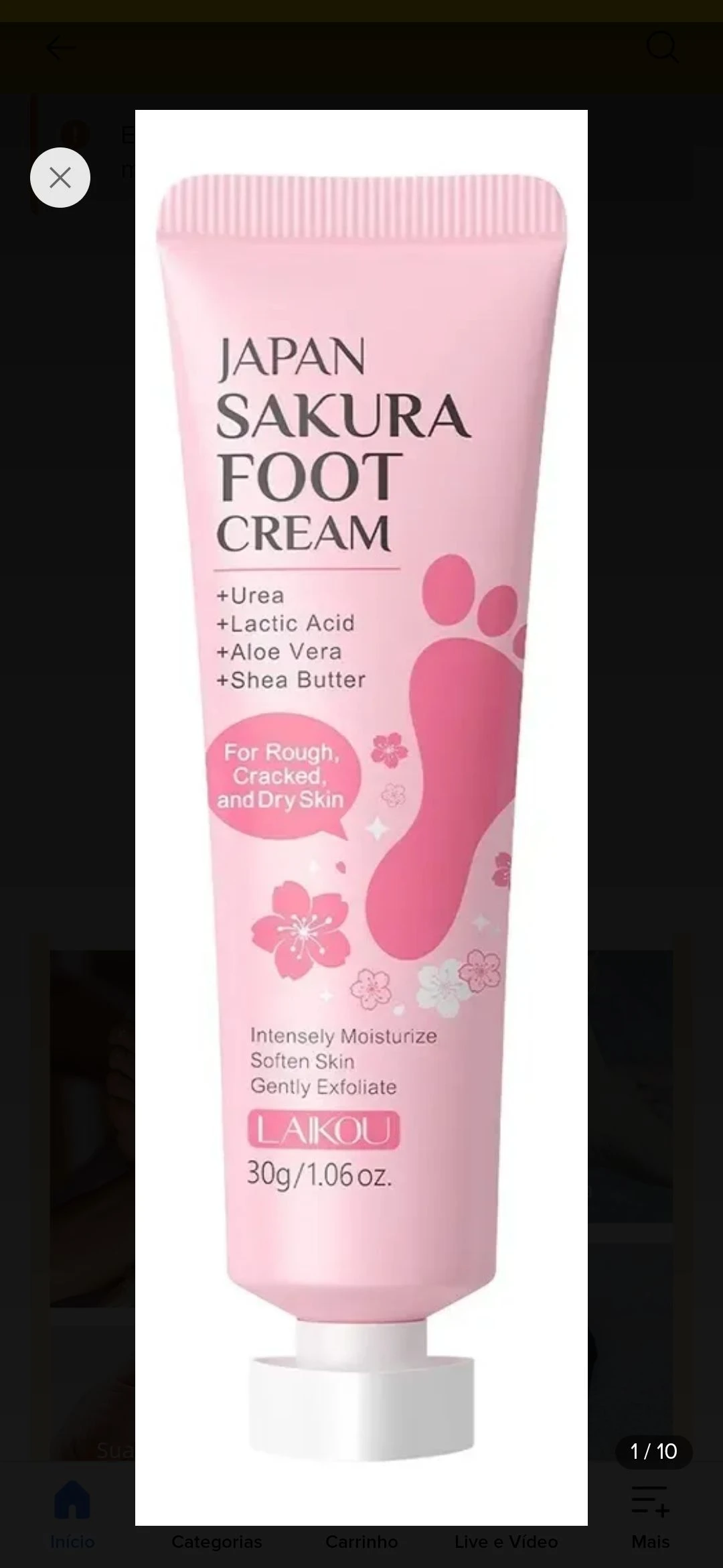 Creme para os Pés Japan Sakura Laikou - Uréia & Karité (30g) 🌸✨ - 4