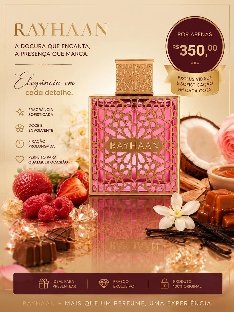 ​🍓✨ RAYHAAN CORALS — EAU DE PARFUM (100ml) ✨🍓 A doçura que encanta, a presença que marca. Uma experiência olfativa irresistível! - 1
