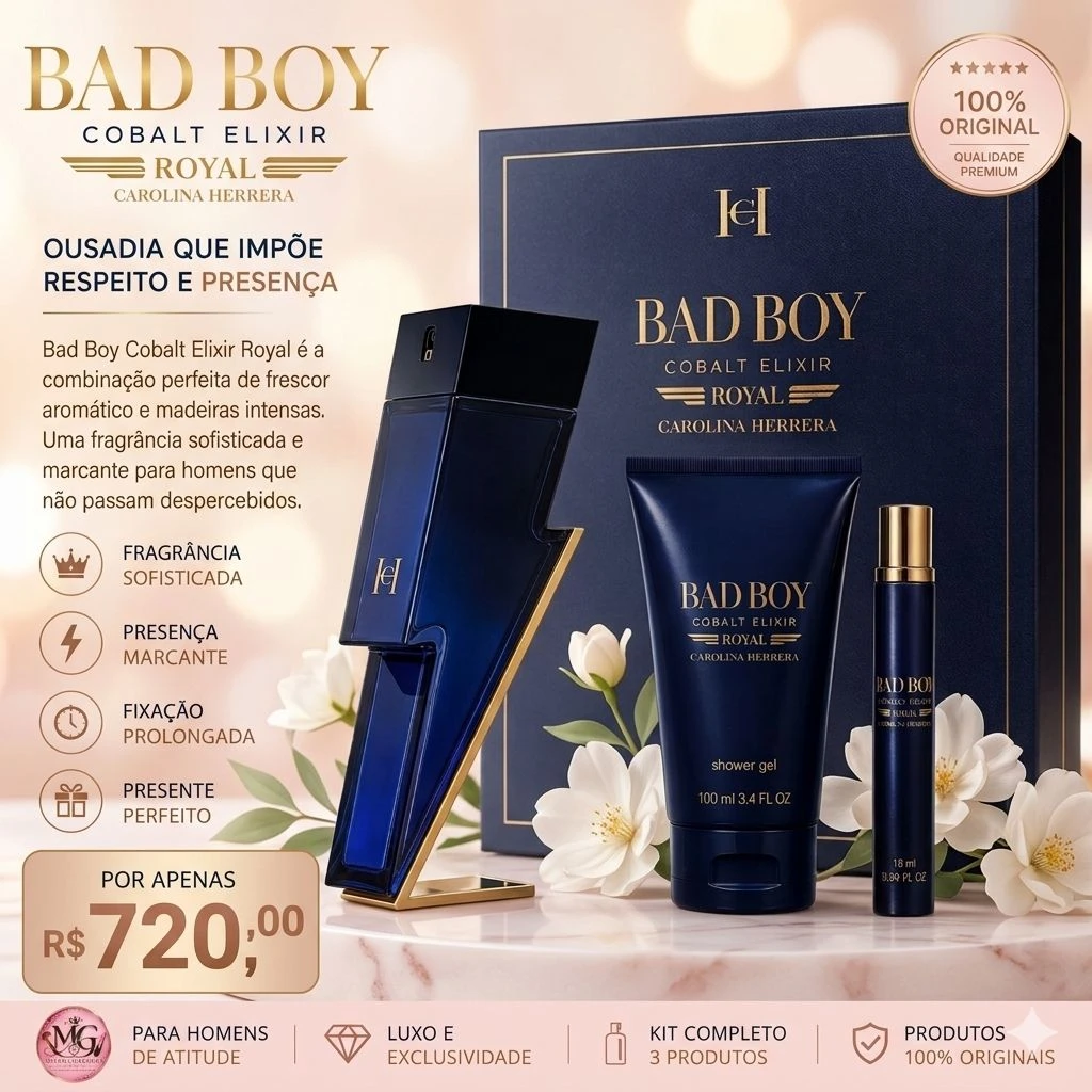 ⚡👑 COFFRET BAD BOY COBALT ELIXIR ROYAL — CAROLINA HERRERA 👑⚡ - 1
