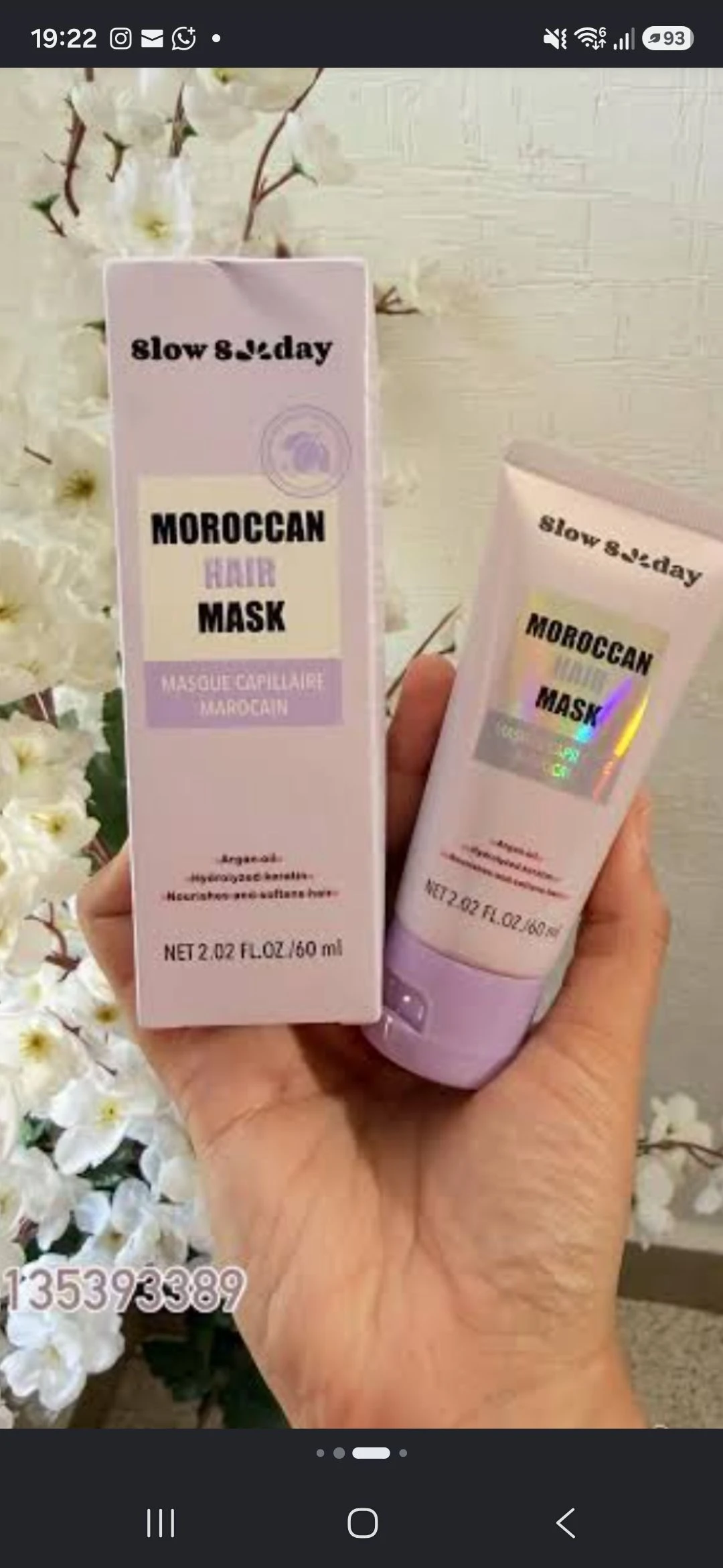 Máscara Capilar Moroccan Hair Mask Slow Sunday (60ml)   - 1