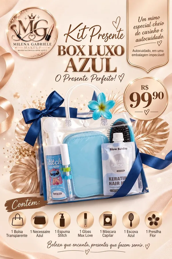 Kit Presente Box Luxo Azul