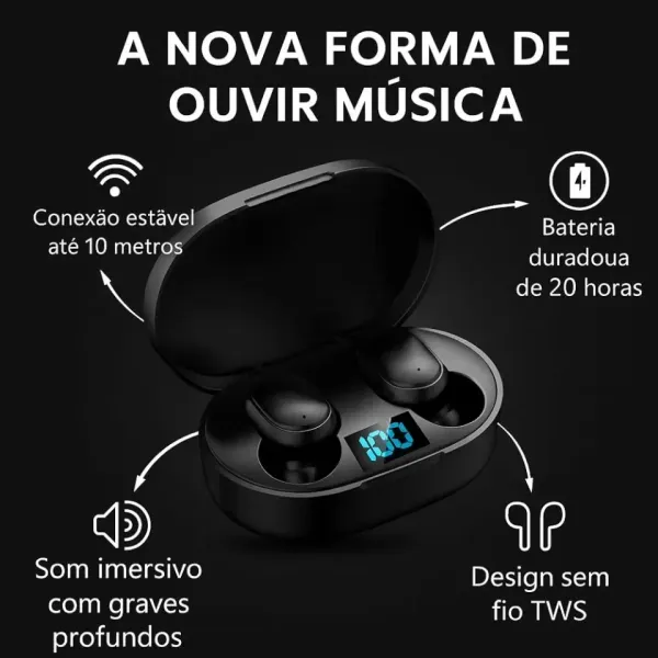 Fone De Ouvido Sem Fio A6s Bluetooth 5.0 TWS - imagem 4