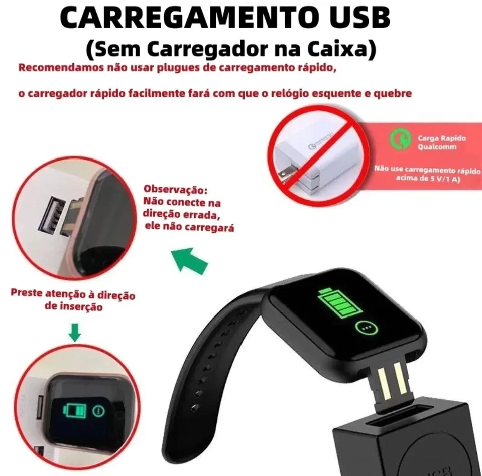 Smartwatch D20 Pro Y68 – Resistente à Água + Batimentos Cardíaco - 3