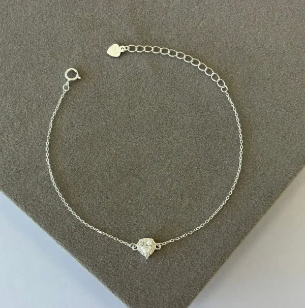 Pulseira prata cartier coração cristal contorno cravejado zircônia