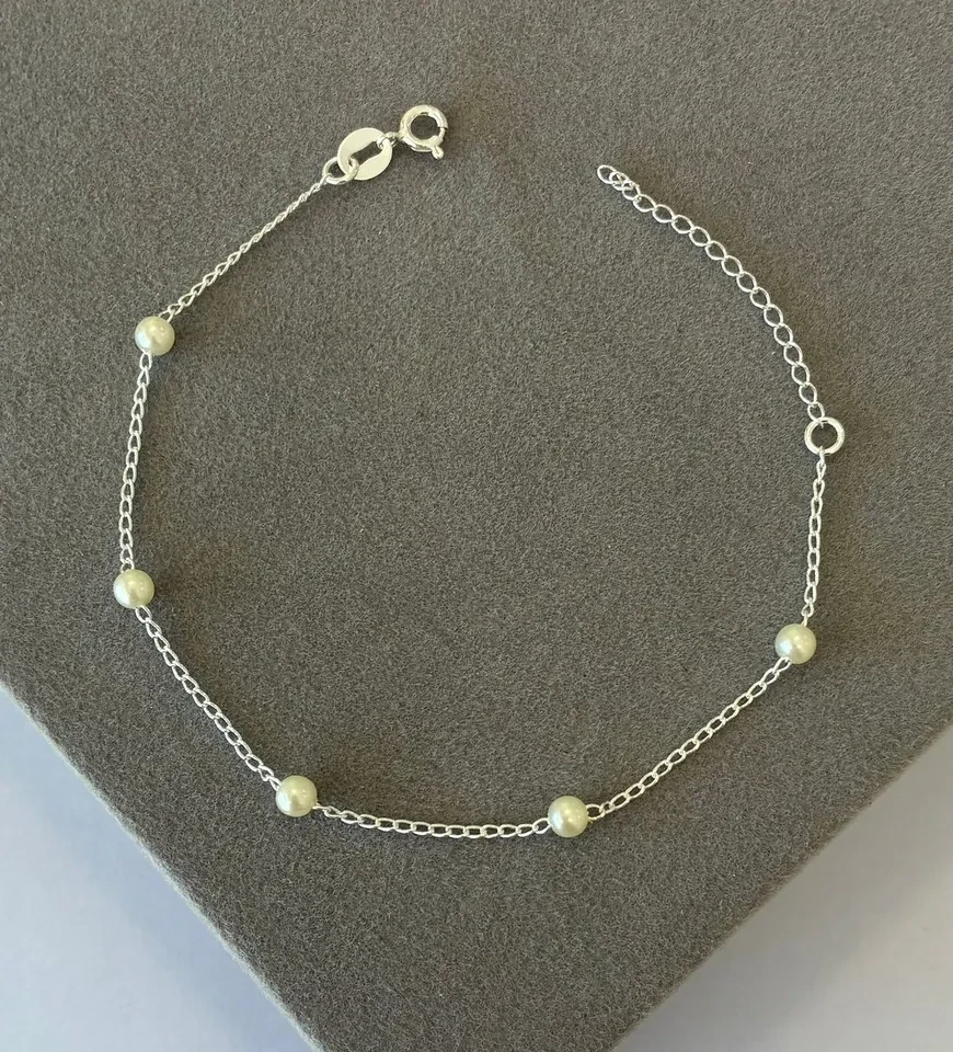 Pulseira 5 pérolas pequenas com extensor - 1