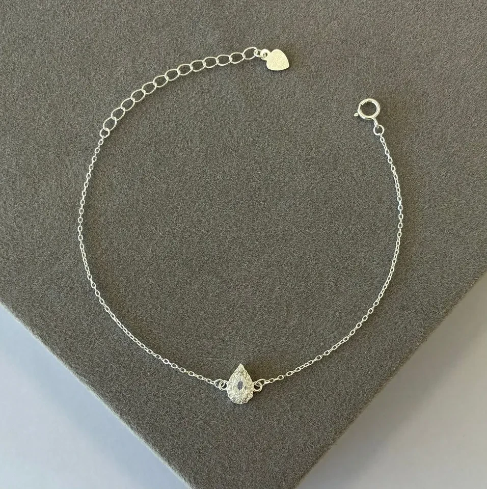 Pulseira prata cartier gota cristal contorno cravejado zircônia - 1