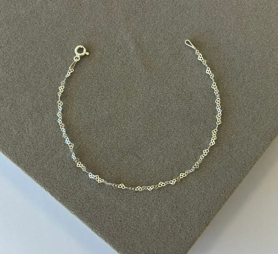 Pulseira elo de coração detalhado - 1