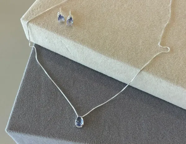 Conjunto galeria gota cristal roxo 50 cm