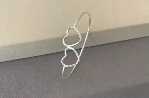 Bracelete coração duplo brac 06
