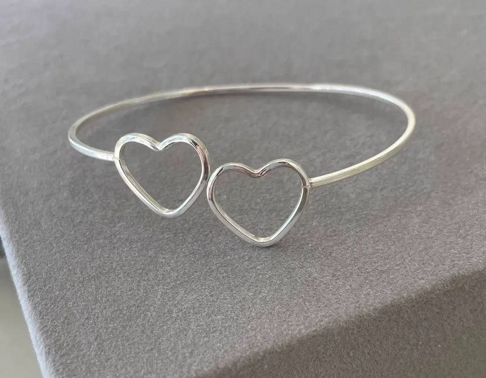 Bracelete coração duplo brac 06 - 2
