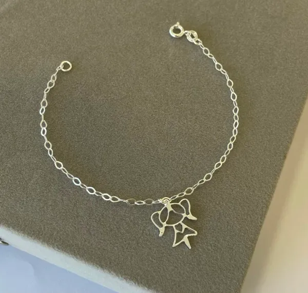 Pulseira elos menina vazada 19 cm