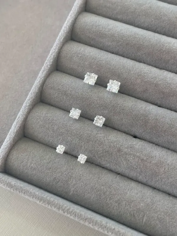 Trio zircônia quadrado 5,4,3 mm cristal